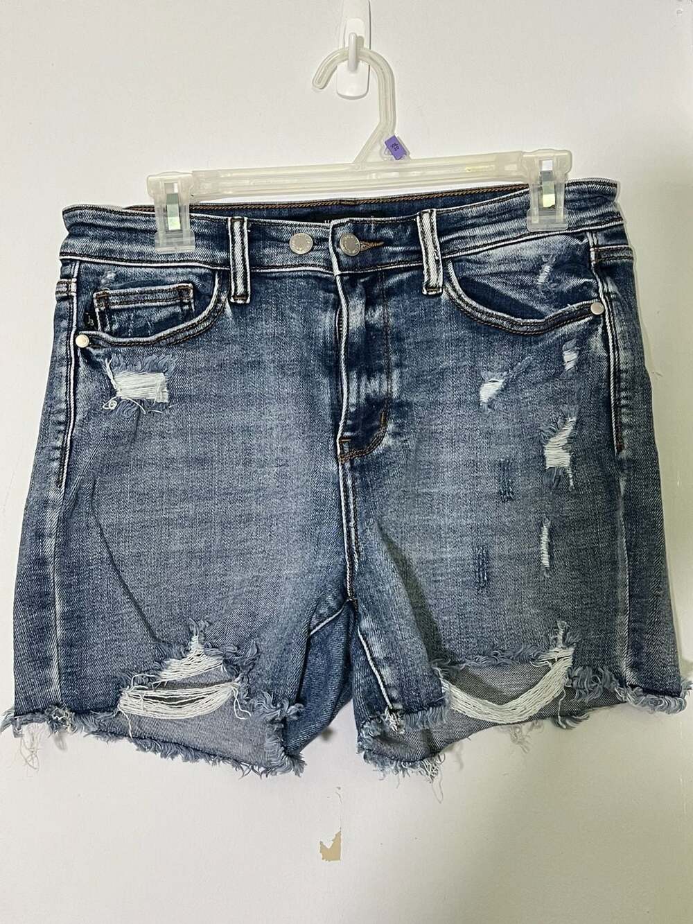 Judy Blue Los Angeles Women's Distressed Denim Cutoff Shorts Size Large